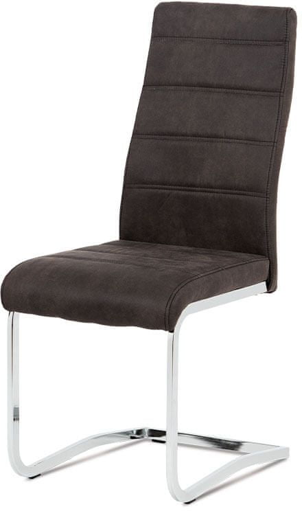 Autronic Jedálenská stolička, látka "COWBOY" sivá, chróm DCH-451 GREY3